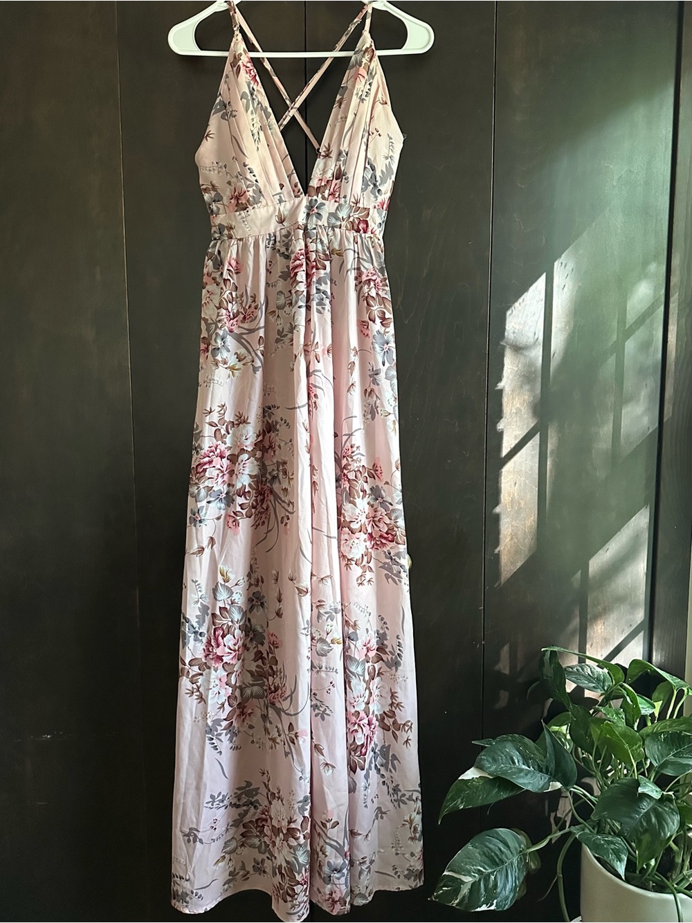 SHEIN Light Pink Floral Maxi Dress - Picture 2 of 10